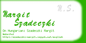 margit szadeczki business card